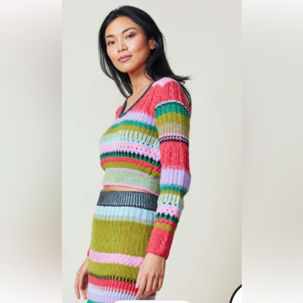 NEW LINGUA FRANCA ashby stitch top in taffy multi